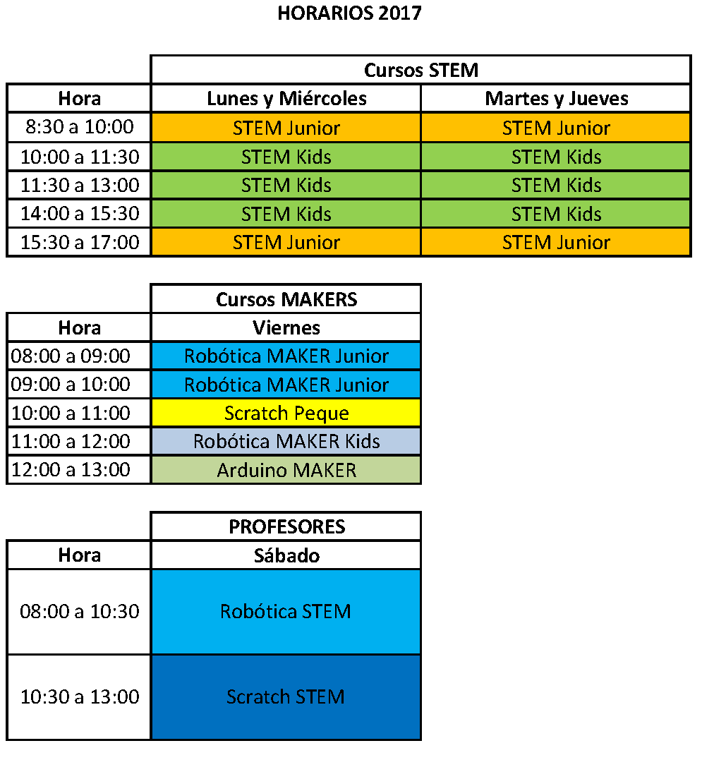 Horarios Verano 2017